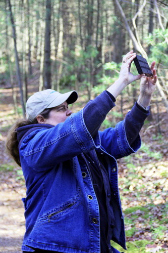 A teacher reads a colorimetric test at a Watershed Education workshop, Pennsylvania State Parks.